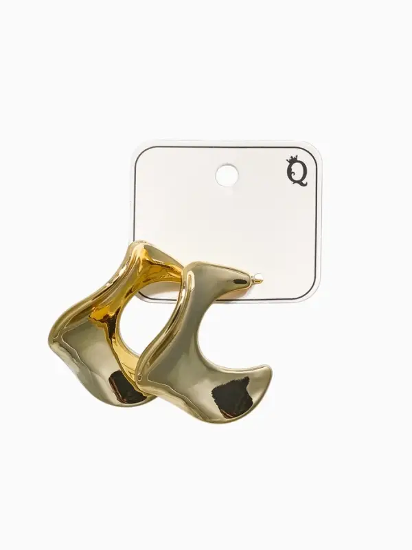 Серьги пластик &laquo;Волны&raquo;, кольца, цвет золото