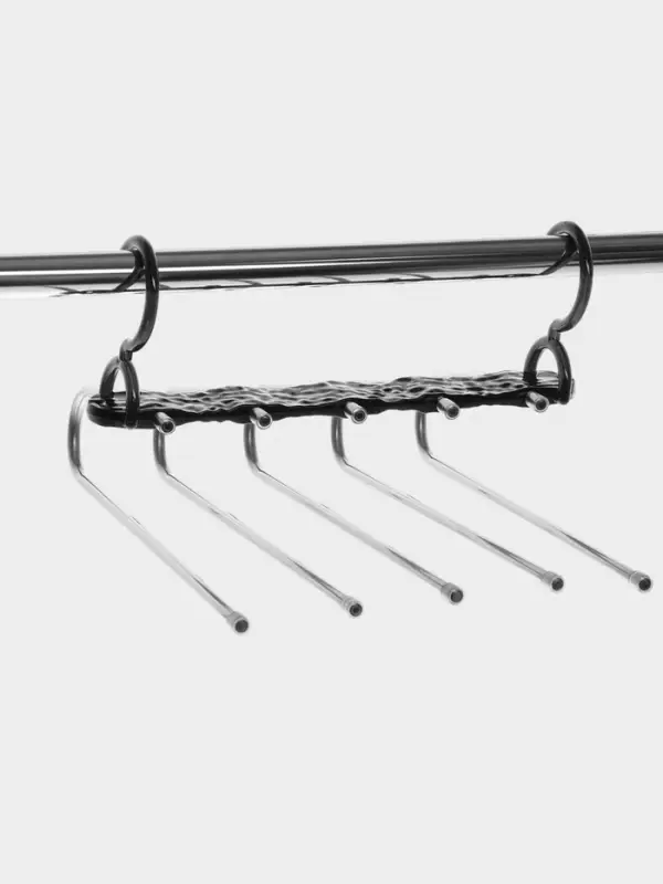 Вешалка для брюк многоуровневая, трансформер, 30.5&times;32&times;7.5 см, 5 уровней, прозрачная чёрная