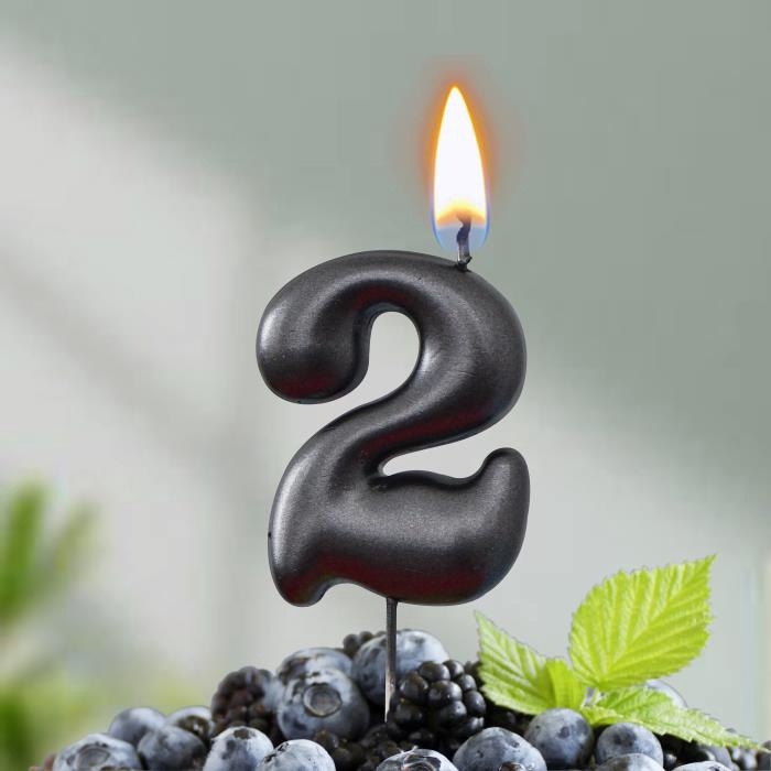 Свеча в торт Свеча в торт "Мокрый асфальт", цифра 2