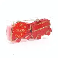 Ёлочные игрушки набор 2 шт. &laquo;Серпантин. Автобус&raquo;, 6.5&times;4.5 см, красные
