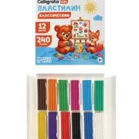 Пластилин Calligrata &laquo;Классический&raquo;, 12 цветов, 240 г