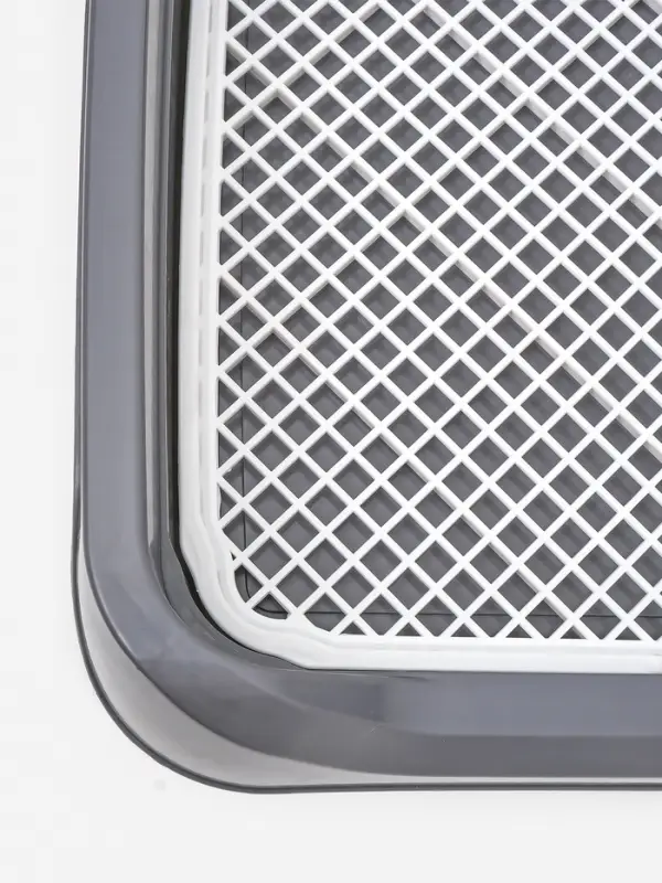 Туалет для собак 48 х 39 х 8,5 см с бортами, съёмной решеткой и столбиком, серый