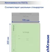 Тетрадь 12 листов в клетку ErichKrause &laquo;Классика&raquo;, обложка мелованный картон, зелёная