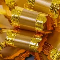 Подарочный бант - шар №5, золотистый, для упаковки подарков