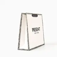 Пакет ламинированный &laquo;Подарок для тебя&raquo;, глиттер, M, 30&times;26&times;9 см