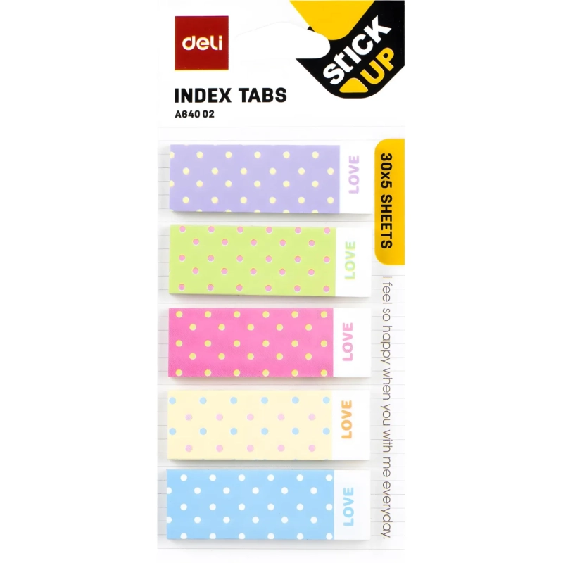 Клейкие закладки бумажные 45х15 мм,30 листов x 5 бл,цвет в асс