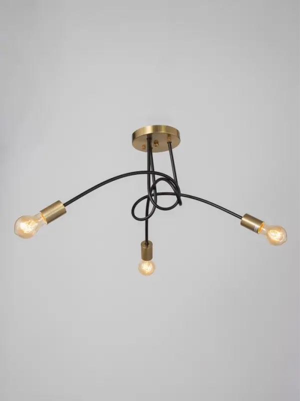 Люстра &laquo;Узел&raquo; 3&times;40 Вт Е27 черный/латунь 52&times;52&times;36 см