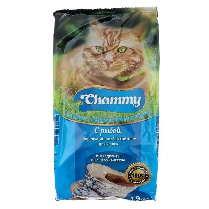 Сухой корм Chammy для кошек, рыба, 1.9 кг