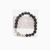 Браслет "Черепашка" жемчуг, лава, длина 18 см