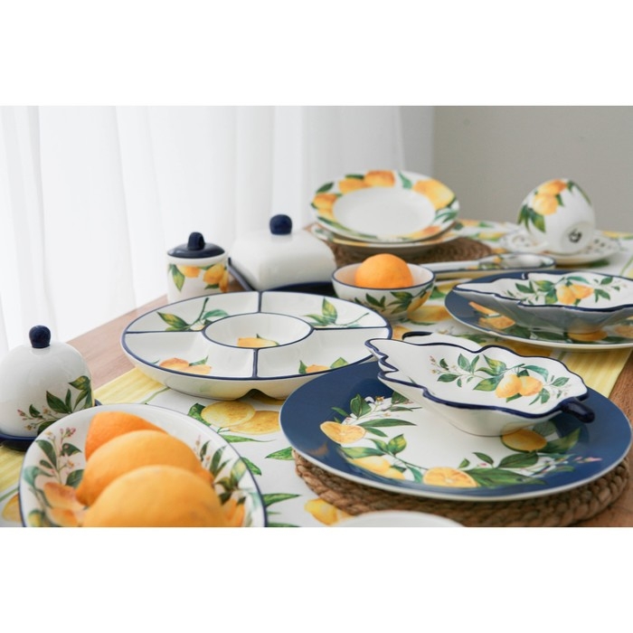 Сахарница с ложкой Доляна «Лимон», 200 мл, цвет белый Сахарница с ложкой Доляна «Лимон», 200 мл, цвет белый