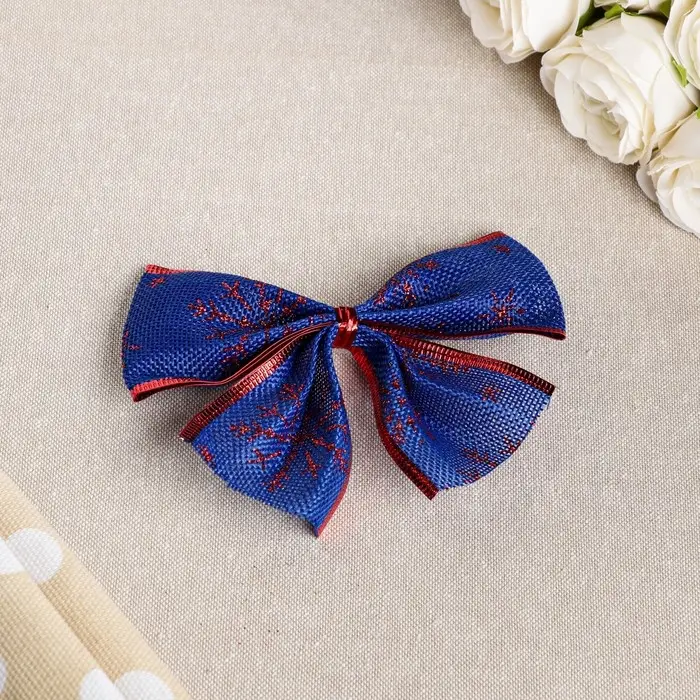 Бант праздничный «Снегопад», сине-красный, 14 х 10 см Бант праздничный «Снегопад», сине-красный, 14 х 10 см