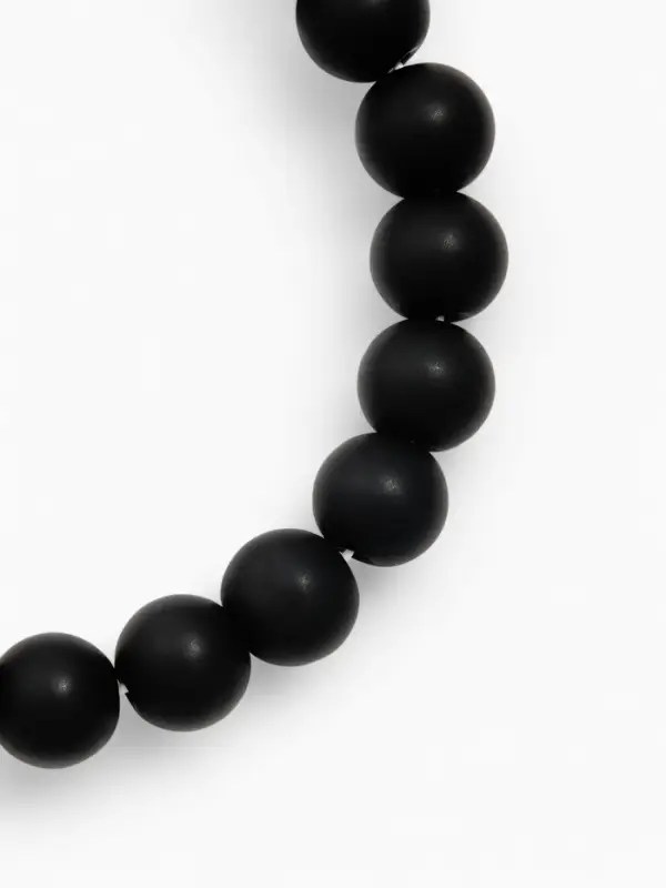Браслет из бусин &laquo;Агат чёрный&raquo;, d=5.5 см, шар №10, чёрный