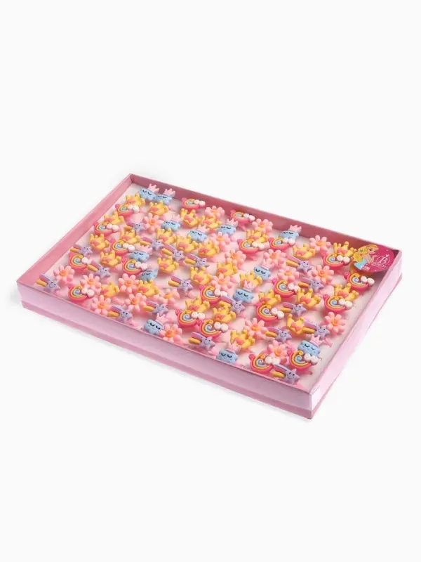 Кольцо &laquo;Выбражулька. Волшебство&raquo;, фасовка 100 шт. форма МИКС, разноцветное, безразмерное