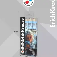 Карандаши 12 цветов ErichKrause Magic Pet, пластиковые, трехгранные, 3 мм, в ПЭТ-боксе с европодвесом