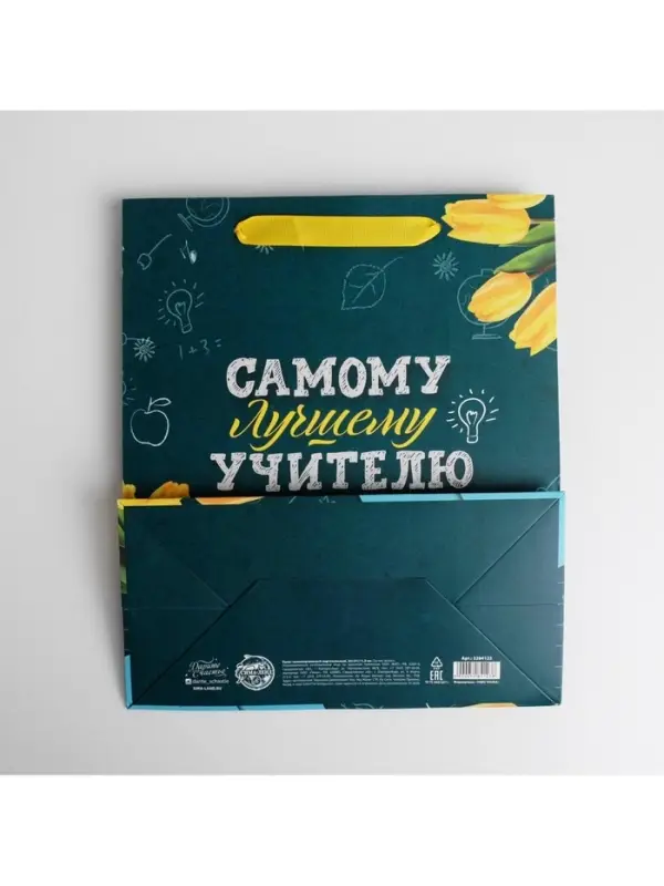 Пакет подарочный ламинированный, упаковка, «Самому Лучшему Учителю», ML 27 х 23 х 11.5 см