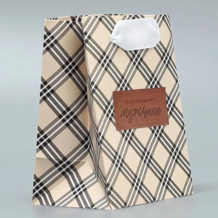 Пакет подарочный ламинированный, упаковка, «Клетка», 9 х 12 х 6.5 см Пакет подарочный ламинированный, упаковка, «Клетка», 9 х 12 х 6.5 см