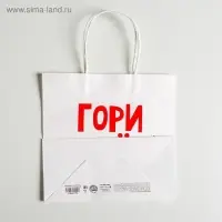 Пакет подарочный крафт, упаковка, &laquo;Гори огнем&raquo;, 22&times;22&times;11 см