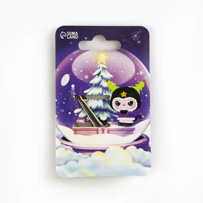 Заколка для волос новогодняя «Волшебный шар», 3,6 х 3,7 см