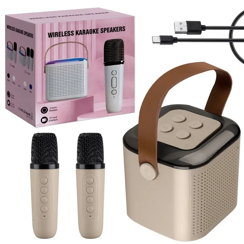 Портативная акустика с 2 микрофонами Y1 Бежевая