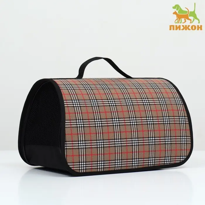 Сумка - переноска для животных &laquo;Карпетбеггер&raquo;, 40.5&times;24&times;24 см, клетчатая