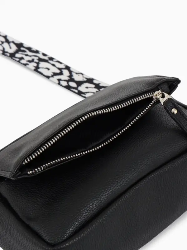 Сумка женская кросс-боди TEXTURA на молнии, 21&times;7&times;13 см, чёрная