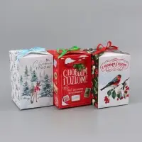Набор подарочных коробок &laquo;Время чудес&raquo; , 3 шт. , 12&times;12&times;18 см