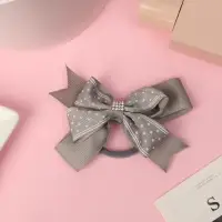 Бант для волос на резинке &laquo;Школьница&raquo;, звезда, 12 см, серый