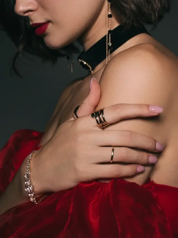 Кольцо &laquo;Звенья&raquo;, широкое, цвет золото, безразмерное