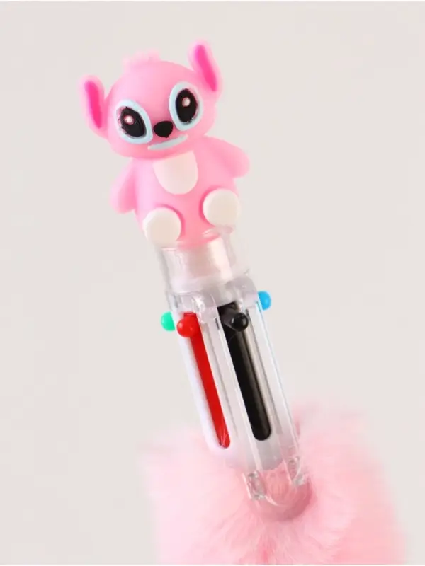 Пушистый блокнот и ручка многоцветная Стич, розовый Пушистый блокнот и ручка многоцветная Стич, розовый