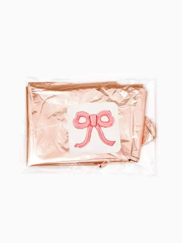 Воздушный шар фольгированный 22" "Бант" цвет розовое-золото