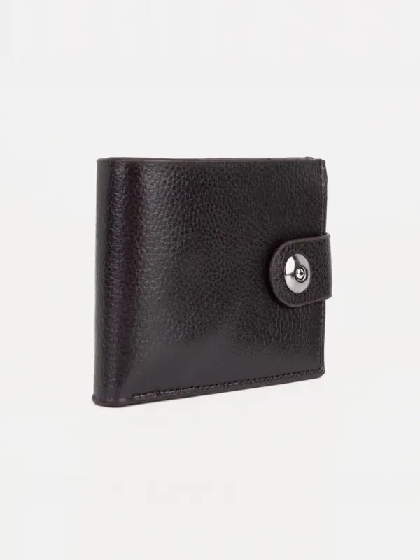 Портмоне мужское, на магните, два отделения, коричневое