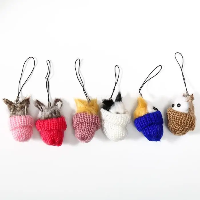 Пушистик подвеска Пушистик подвеска "Котик сидит в шапочке" МИКС 5х3х3 см