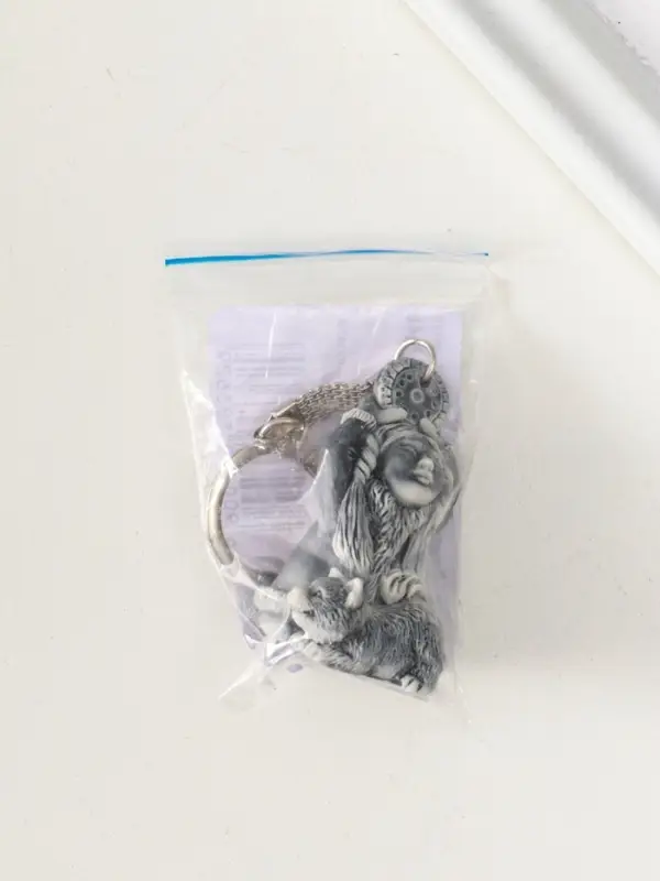 Брелок Брелок "Девочка со щенком и бубном маленькая" 4,8 см