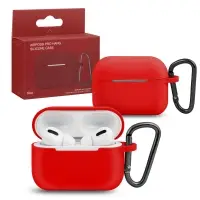 Чехол APods Pro Hang Silicon Сase с карабином   SL red