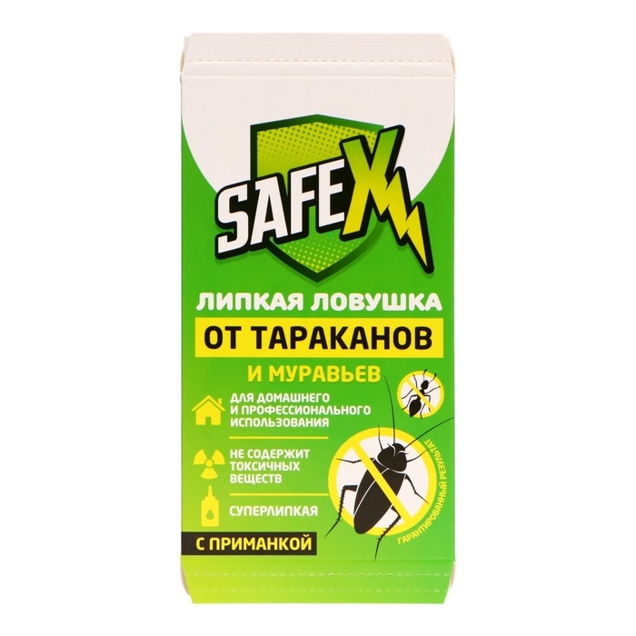 Ловушка-домик клеевая с приманкой, от тараканов и муравьев SAFEX, 5 шт Ловушка-домик клеевая с приманкой, от тараканов и муравьев SAFEX, 5 шт