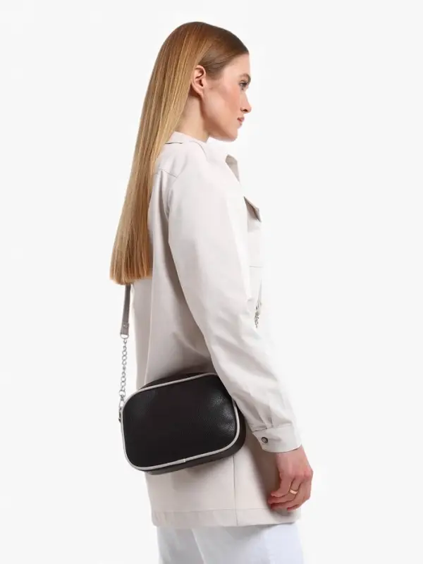 Сумка женская кросс-боди TEXTURA на молнии, 27&times;6&times;19 см, тёмно-коричневая