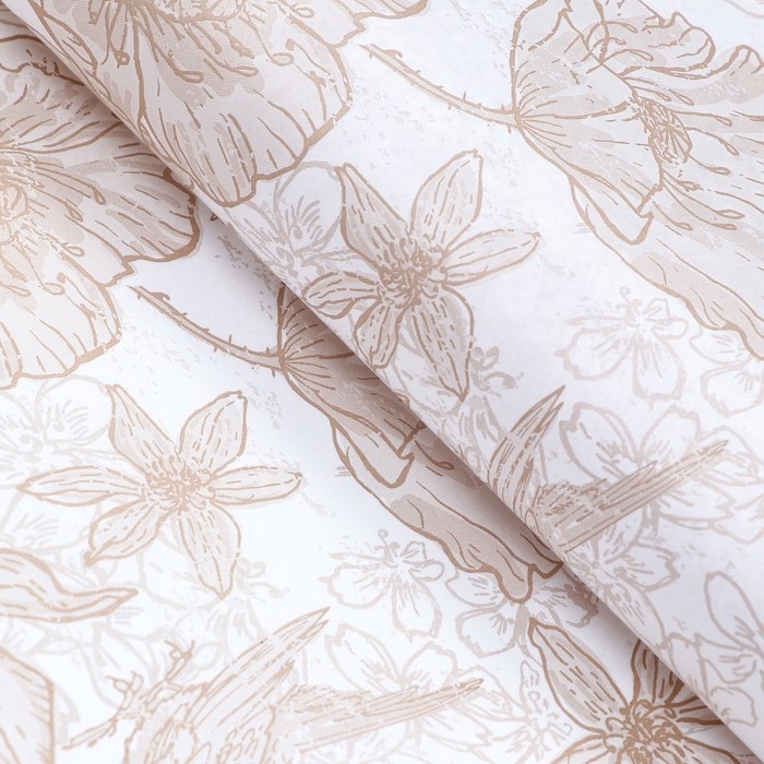 Бумага силиконизированная «Маки и птички»,  хохлома, 0,38 х 5 м Бумага силиконизированная «Маки и птички»,  хохлома, 0,38 х 5 м