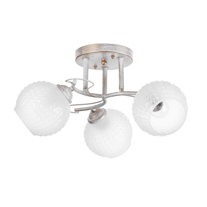 Люстра Люстра "Амелия" 3х60вт Е27 бело золотой 46х46х22см