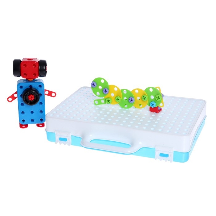 Конструктор в чемодане «Объёмная мозаика», с электрическим шуруповертом, 40 моделей, 200 деталей Конструктор в чемодане «Объёмная мозаика», с электрическим шуруповертом, 40 моделей, 200 деталей