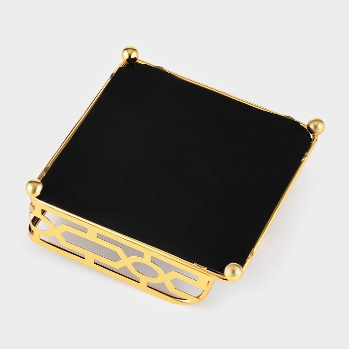 Салфетница «Веер», 15×15×6, цвет золотой Салфетница «Веер», 15×15×6, цвет золотой