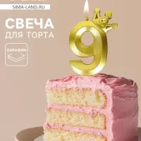 Свеча для торта &laquo;Корона&raquo; цифра 9