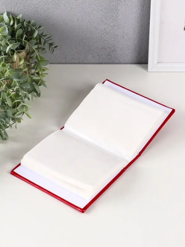 Фотоальбом Делюкс 100 фото, красный,  10X15см, ПП карм.