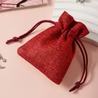 Мешочек подарочный «Льняной» 7×9, бордовый