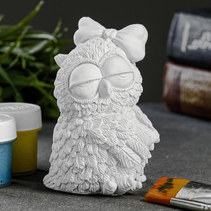 Фигура для раскраски  Фигура для раскраски "Сова с бантом" 10х7х6см