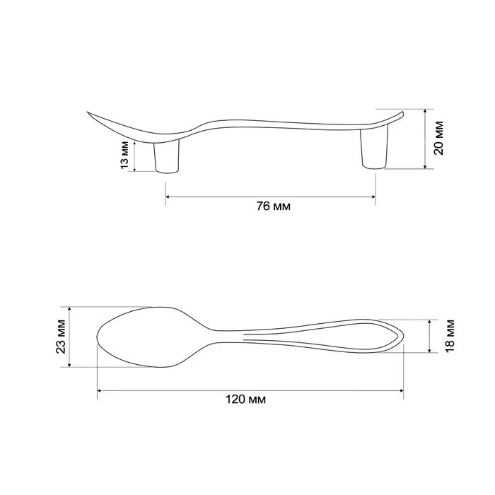 Ручка-скоба CAPPIO RSC002 Ручка-скоба CAPPIO RSC002 "Ложка", м/о 76 мм, цвет золото