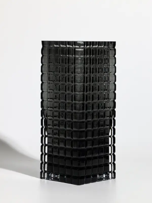 Ваза стекло настольная  Ваза стекло настольная "Валери" кубики, 24,5х10 см, серый