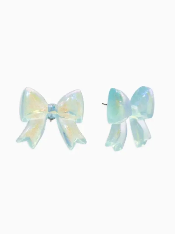 Серьги пластик &laquo;Бантик&raquo;, перламутровый, голубые