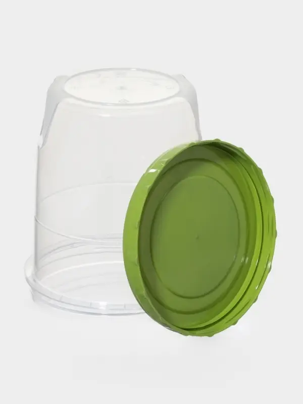 Банка для хранения продуктов, 1.3 л, пластик, прозрачная, крышка МИКС