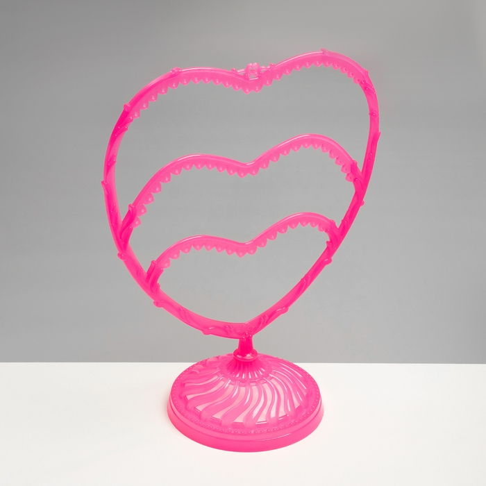 Подставка для украшений &laquo;Сердце&raquo;, 31 место, 13,5&times;24&times;30 см, цвет розовый