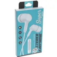 Наушники проводные SY-005, вакуумные, микрофон, Jack 3.5 мм, белые
